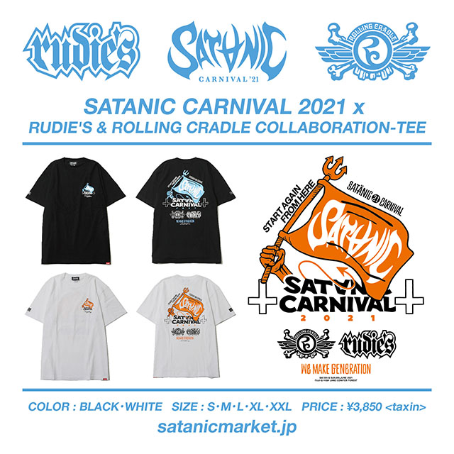 SATANIC CARNIVAL 2021 x RUDIE'S & ROLLING CRADLE TEE - RUDIES BLOG